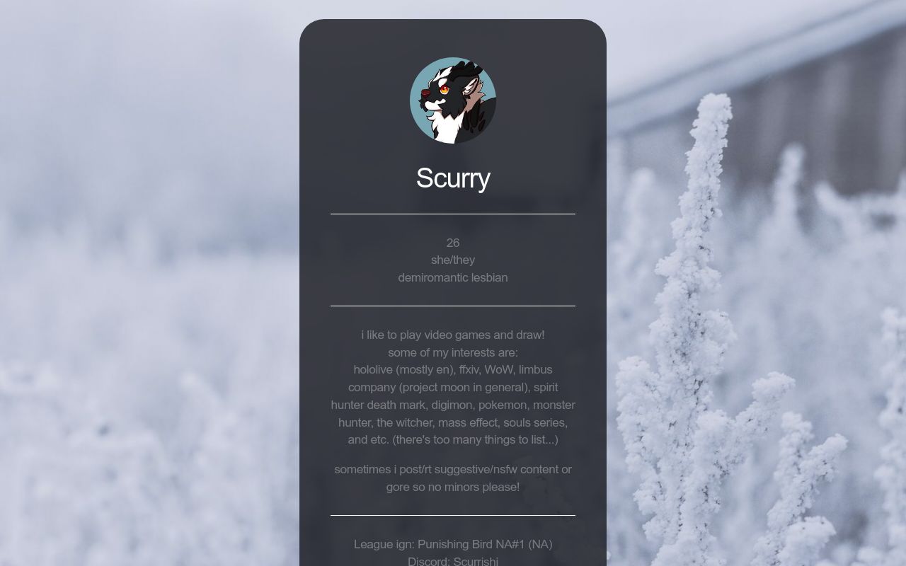 Carrd profile picture for @scurry